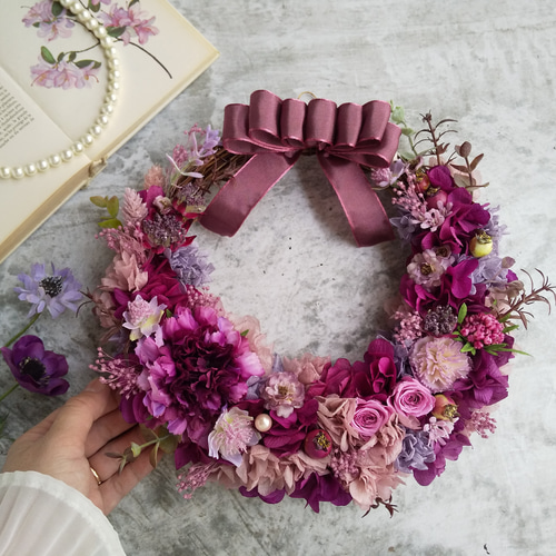 長いこと飾れる三日月リース ドライフラワーリース 母の日 母の日ギフト