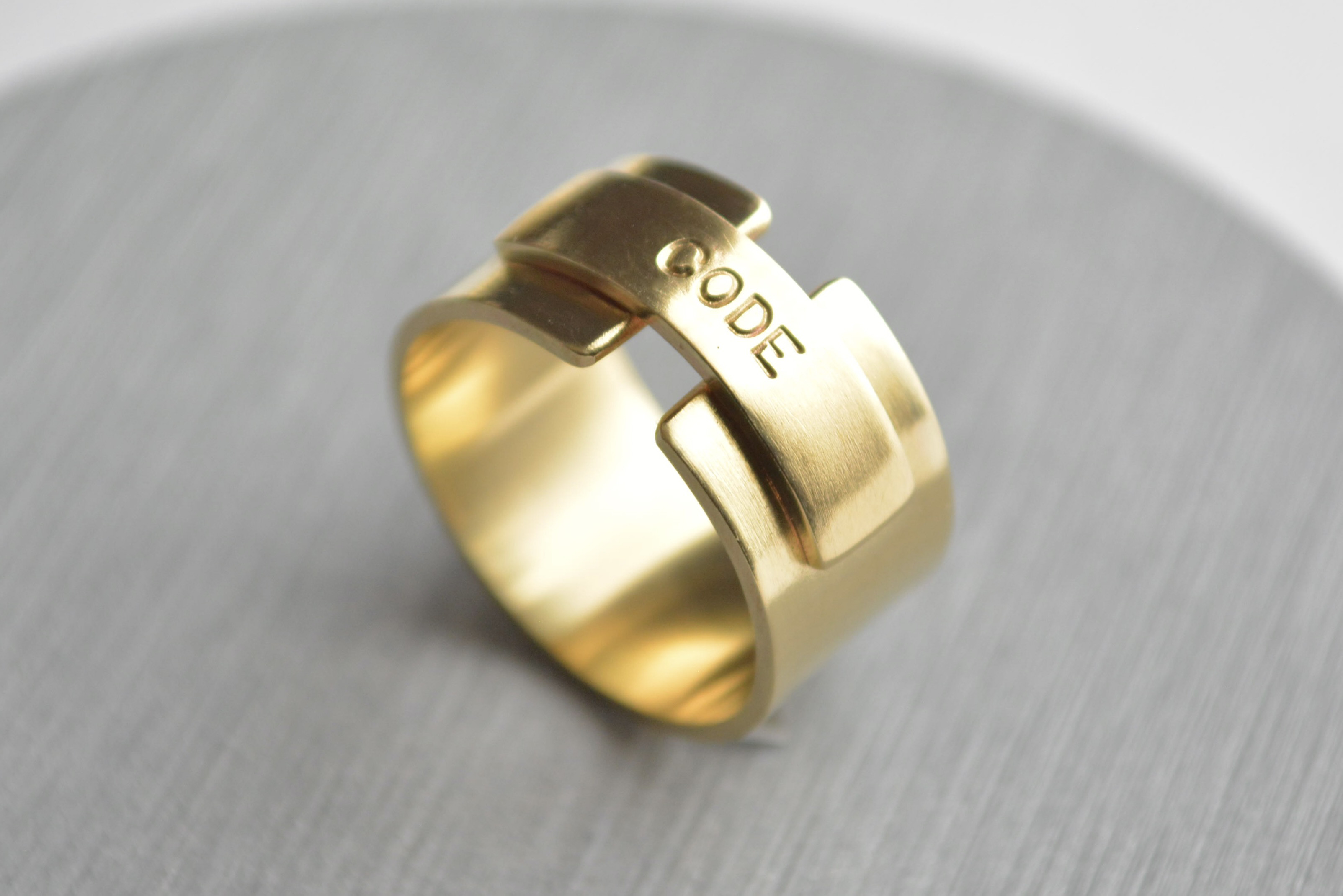 【刻印無料】幅太 IDリング｜真鍮 ゴールド ブラス メンズ レディース ハンドメイド 名入れ 文字入れ