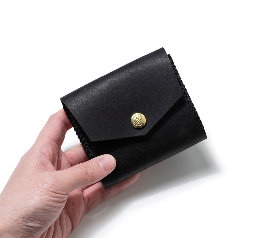 ★ギフト対応★春財布プエブロレザー　二つ折り財布[ブラック]/Half Wallet[BLACK] 雑貨　ギフト　レザー