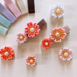 つまみ細工 髪飾り ヘアクリップをUピンに変更 小花 髪飾り ヘアクリップ・Uピン つまみ細工髪飾り【各在庫1点限り
