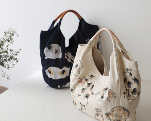 ショルダーバッグ anvai 猫 レザー