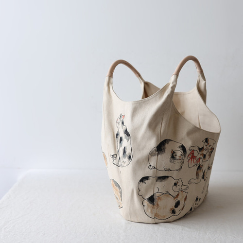 ラスト1 最終SALE 手描き 和画鞄 多々猫 2way トートバッグ