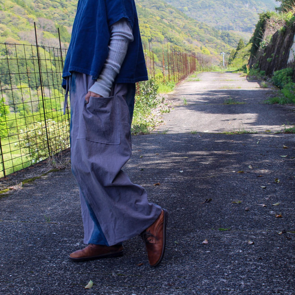 Alamoscars - タングルパンツ-kumo-【淡藤色】五倍子・藍染め/バイ  