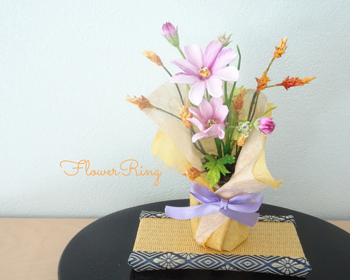 パンフラワー/パン粘土】小さい秋見つけた♪コスモスと穂のパン