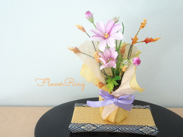 パンフラワー/パン粘土】小さい秋見つけた♪コスモスと穂のパン