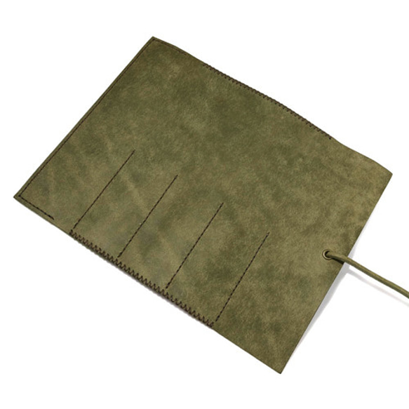 [訂製] 捲筆袋 [橄欖]/捲筆袋 [橄欖] 雜貨 禮物 皮革 第3張的照片