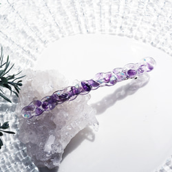紫水晶和蛋白石 11cm 細髮夾 ~ Mirabelle 繡球花色 第4張的照片