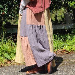 舞舞 －maimai－ 【kaori】/草木染めパッチワークギャザースカート 5枚目の画像