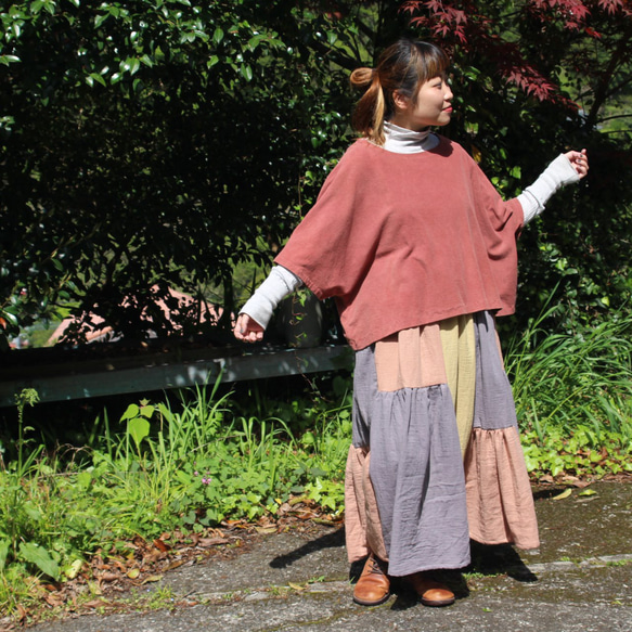 舞舞 －maimai－ 【kaori】/草木染めパッチワークギャザースカート 8枚目の画像