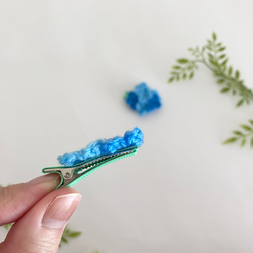 紫陽花のベビーヘアクリップ 2つセット 手編み 雑貨・その他 rumo 通販
