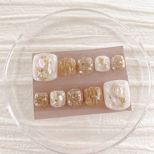 現品限り フットネイル ネイルチップ ペディ ニュアンスネイル