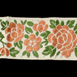 フランス製 アンティーク 花刺繍 グログランシルクリボン（No.2168-2） 2枚目の画像
