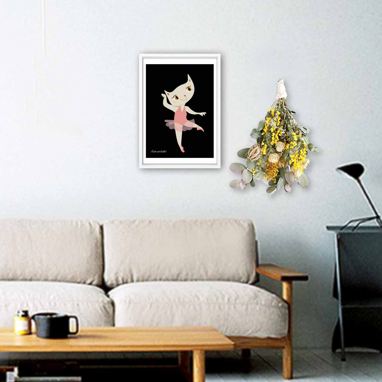 バレエなネコ　送料無料　イラスト　ポスター　A4 A3 A2 A1　（アート/sei（新着順）検索）1331