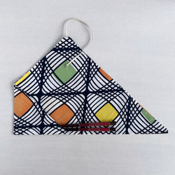 【1点もの】浴衣地の箸袋・カトラリーホルダー -浴衣地 レトロな雰囲気の幾何学模様 Y-77 2枚目の画像