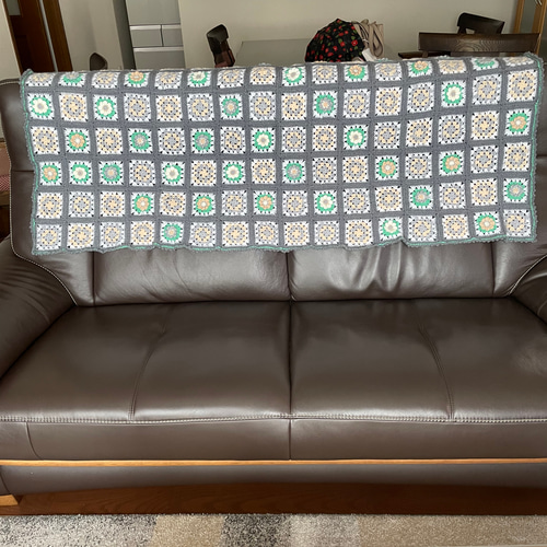 小花とカラフルモチーフのブランケット、ソファーカバー その他雑貨