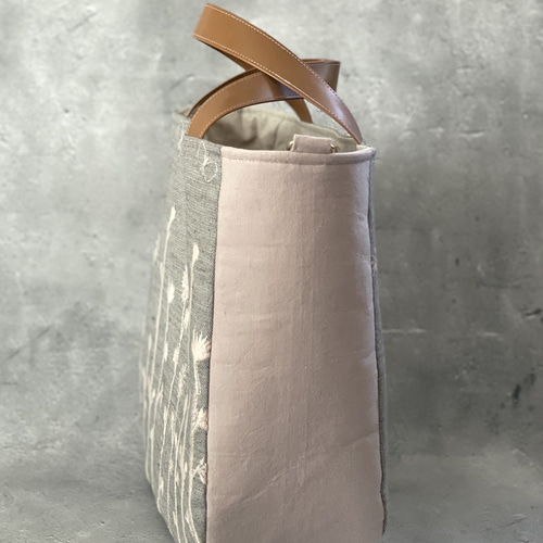 ⚮̈ミナペルホネン choucho ＋ nopparaグレー まるっこトートＬ トート