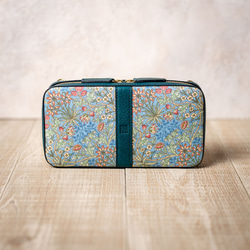 上質なミニバッグお財布&スマホショルダー＊ヒヤシンス柄&本革ブルー＊ミネルバ ボックス＊ギフト 11枚目の画像