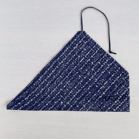 【1点もの】浴衣地の箸袋・カトラリーホルダー -ランダムな網目模様 紺と灰色 Y-91 1枚目の画像