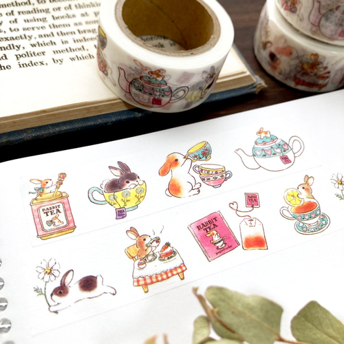 Rabbit Teaマスキングテープ｜うさぎ×紅茶（20mm） マスキングテープ