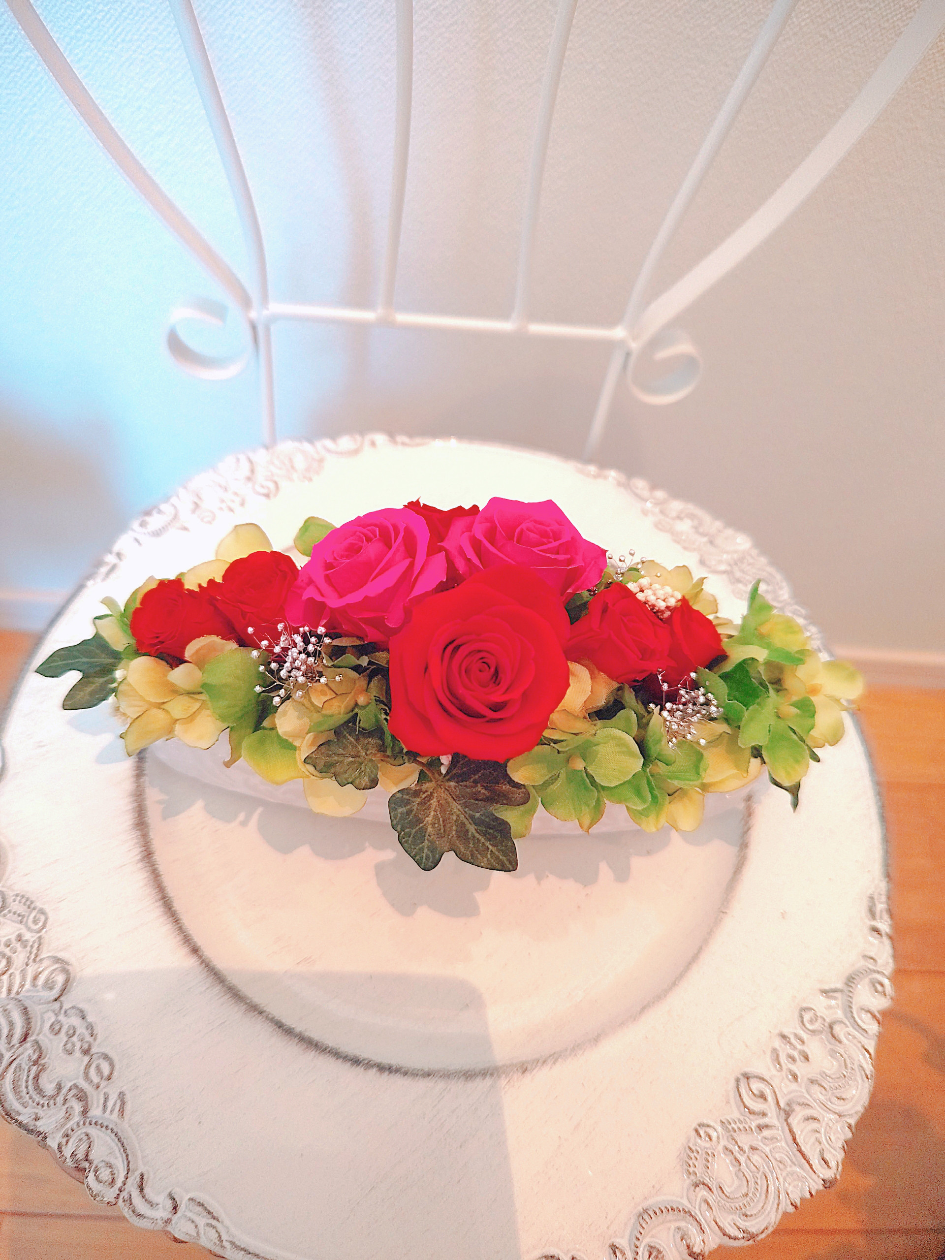 【受注再販】バラのテーブルアレンジ