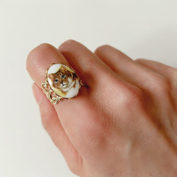 チェコの茶色猫リング【指輪･アニマル･ネコ･アンティーク･上品･ペット】{RRG-168｝ 6枚目の画像