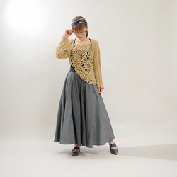 [自由排列的裙子] 隨心所欲的美麗輪廓 *圓形裙子 *多條紋 *黑色 第14張的照片