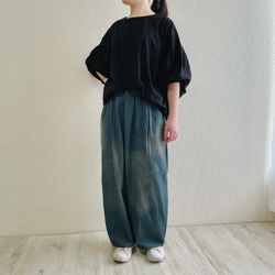 [黒] ジャンパースカートのためのぽわんと袖カットソーブラウス　袖ギャザー　フリーサイズ 13枚目の画像