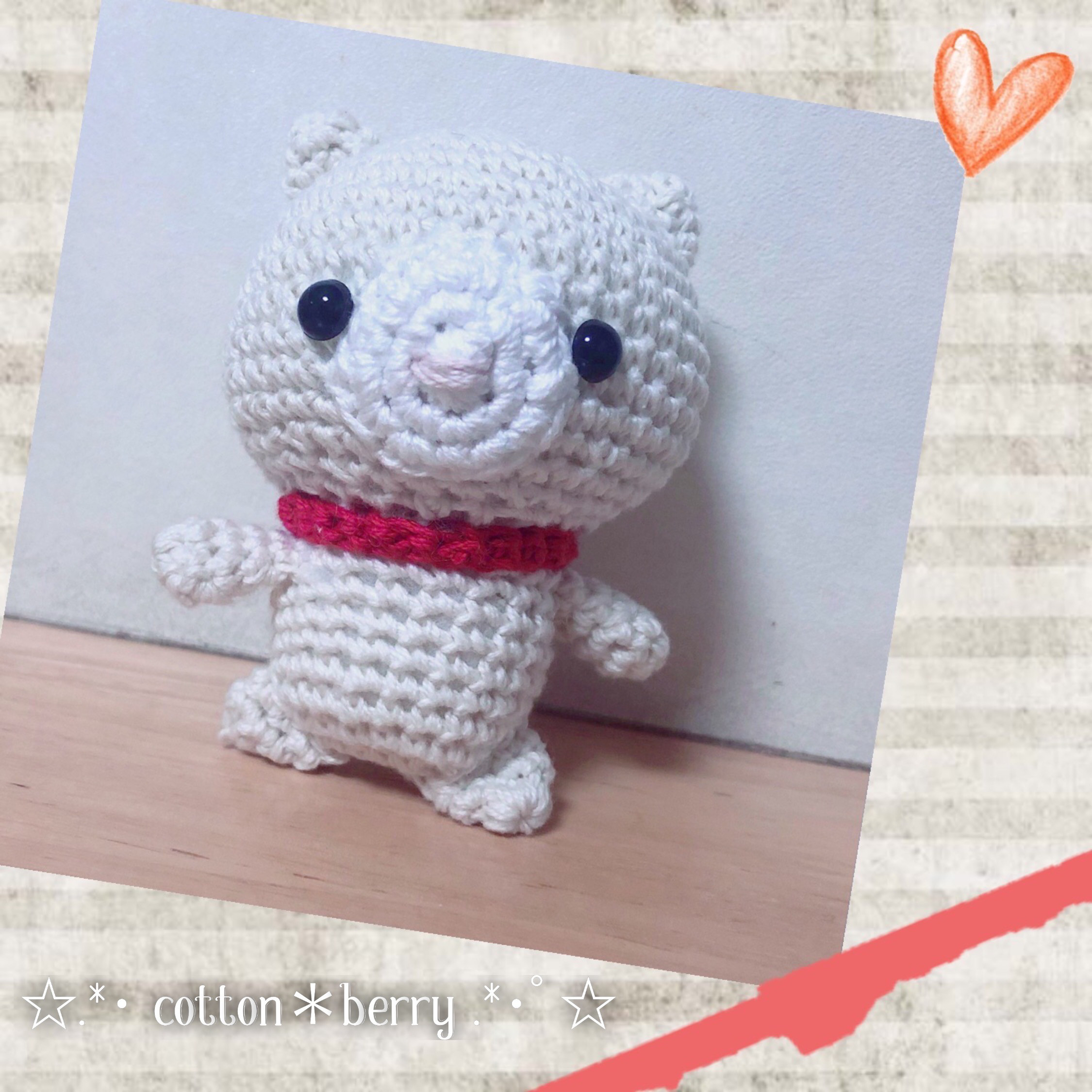 sample しろねこのあみぐるみ ふわふわ 猫 ぬいぐるみ 白猫