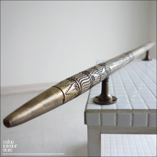 真鍮ドアハンドルW100cm アンティーク調 取っ手 ドアノブ 手摺 手すり