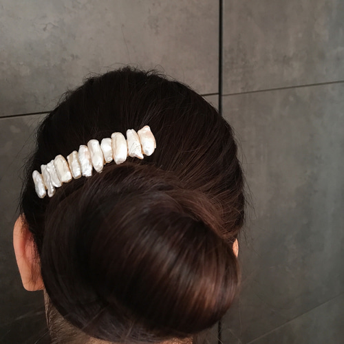 ケシパール バレッタ 淡水真珠♢まとめ髪♢ヘアアクセ和装 バレッタ 