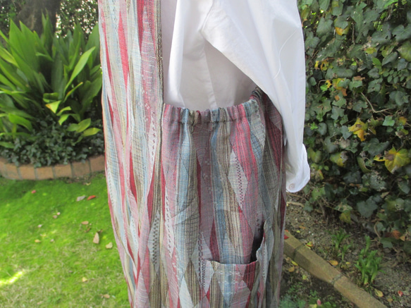 ウール着物から作った　ジャンパースカート。 5枚目の画像