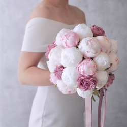 ヘッドピース付き和装ブーケ　ブライダルブーケ　アーティフィシャル ブーケ ウェディングブーケ アーティフィシャルフラワーブーケ 和装用