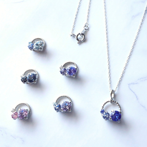 アクセサリーまとめ売り ネックレス・リング・ライター・ブレスレット・万年筆 ✿新色追加✿】海色ネックレス《瑠璃》 ネックレス・ペンダント Musubi