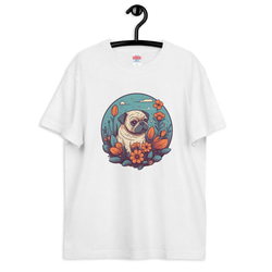 犬 パグ コットンTシャツ：送料無料 8枚目の画像
