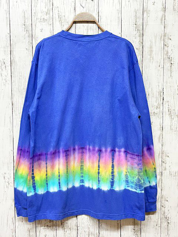 タイダイ染め 長袖Ｔシャツ Lサイズ　HIPPIES DYE ブルー HD19-17 5枚目の画像