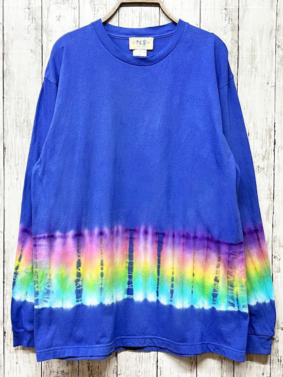 タイダイ染め 長袖Ｔシャツ Lサイズ　HIPPIES DYE ブルー HD19-17 4枚目の画像