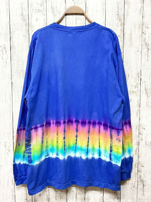 タイダイ染め 長袖Ｔシャツ XLサイズ　HIPPIES DYE ブルー HD19-18 3枚目の画像