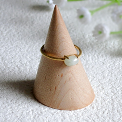 本翡翠◇SILVER925・18KGPビルマ産翡翠リング・オーバル　７号～フリーサイズ 2枚目の画像