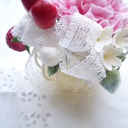 クレイフラワー♡ロココ調フラワーアレンジメント♡ハンドメイド