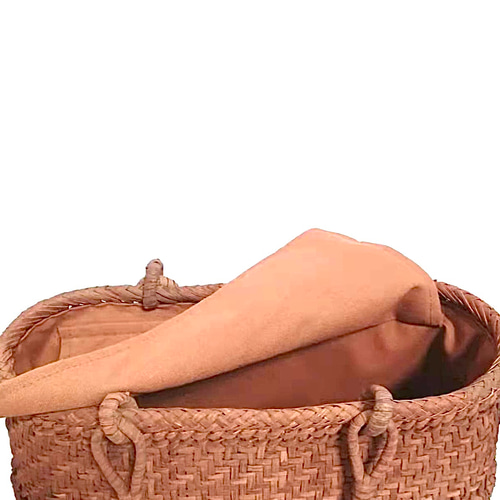 山葡萄円形高級極細三段花結び 山葡萄バッグ高級極細三段花結び