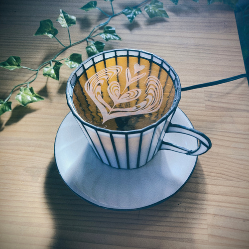 受注制作】ステンドグラス コーヒーカップランプ ステンドグラス