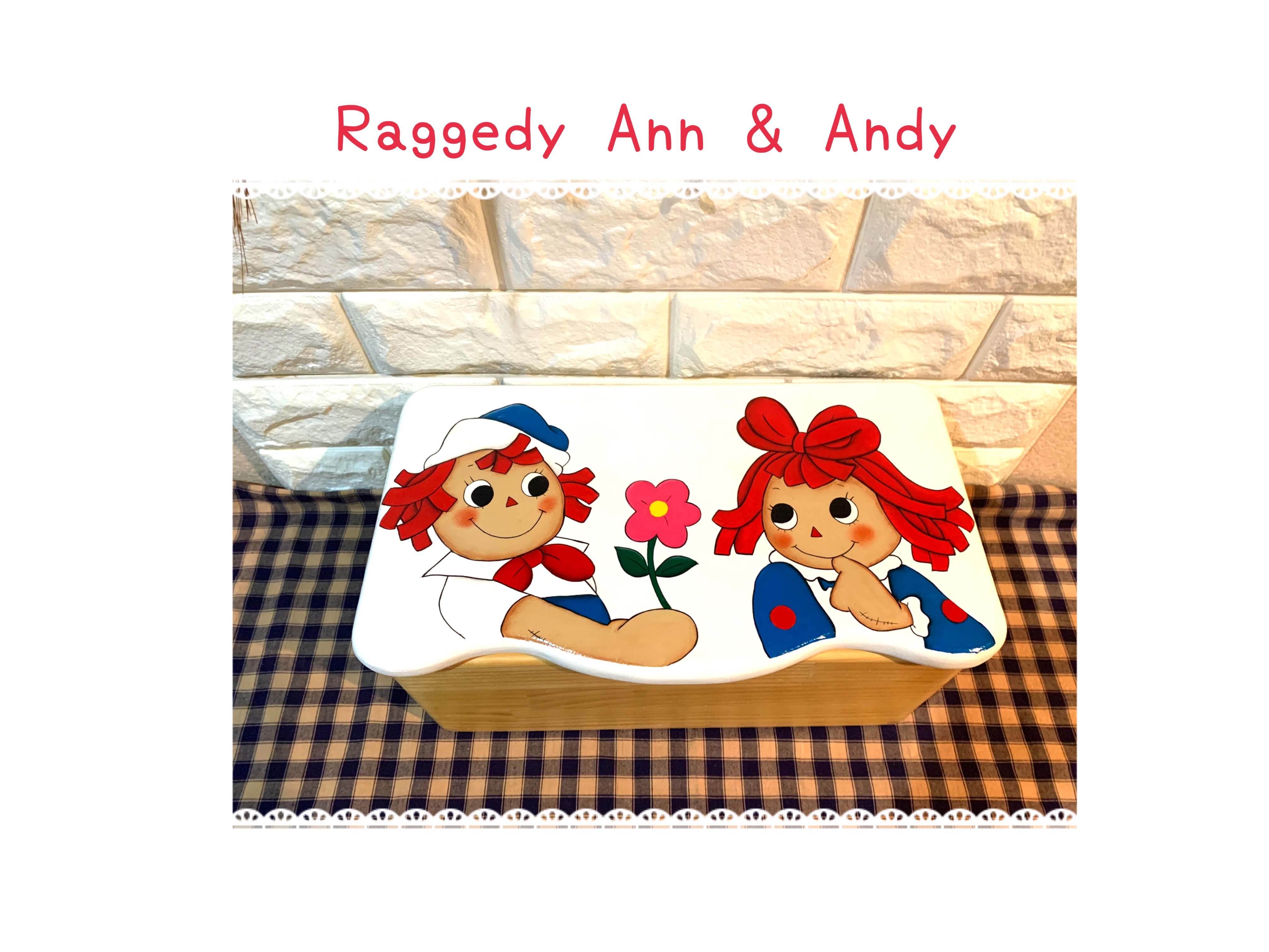 カントリー家具 Raggedy Ann アン＆アンディ♡ゴミ箱