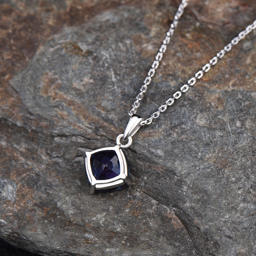 カラーチェンジ アレキサンドライト シルバー製 ネックレス 6×4mm 6月の誕生石 アレキサンドライト ネックレス カラーチェンジ