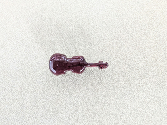 木製　帯留（バイオリン） 1枚目の画像