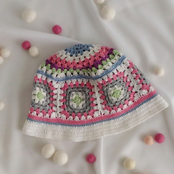 女性用バケットハット   Summer crochet bucket hat 5枚目の画像