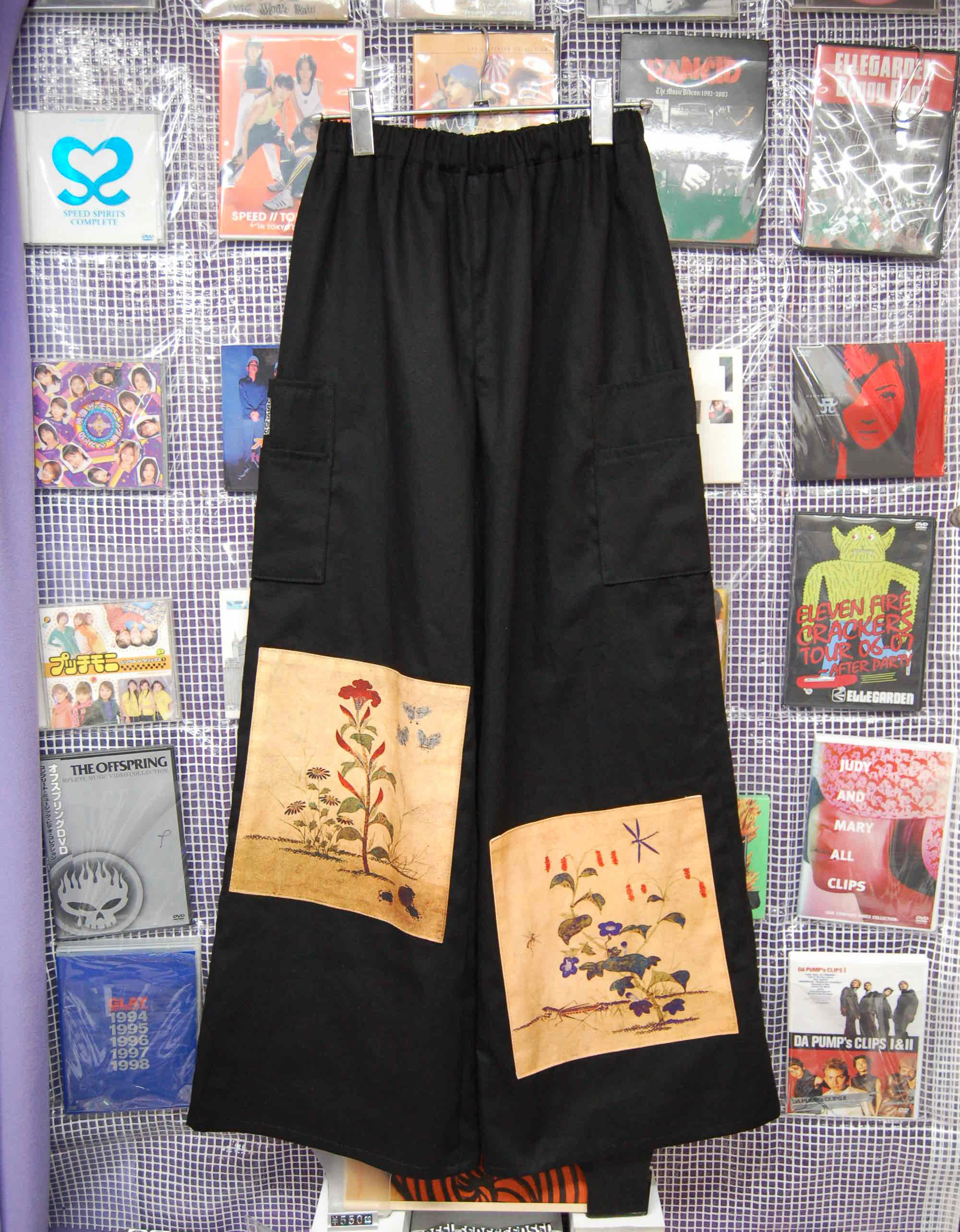 絵画パッチ　コットンワイドパンツ