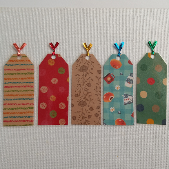 しおり しおり #67 クラフト柄 5枚 しおり・ブックマーク Y.I mama❁文具雑貨