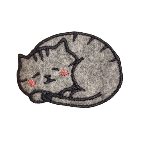 刺繍ワッペン ネコちゃん【まんまるねんね】 ワッペン