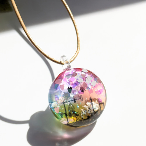 5000で送料無料】空レジン《桜風景・雑踏》レジンアクセサリー