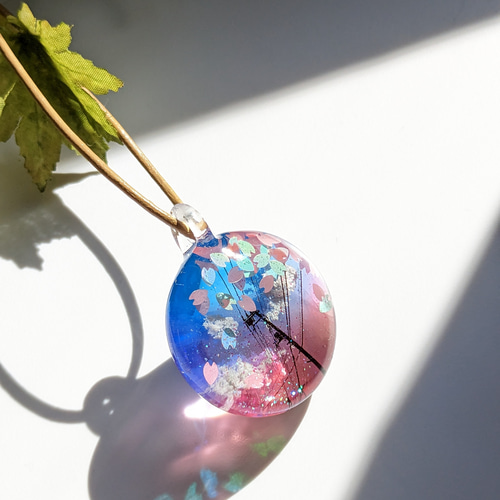 5000で送料無料】空レジン《桜風景・回想》レジンアクセサリー